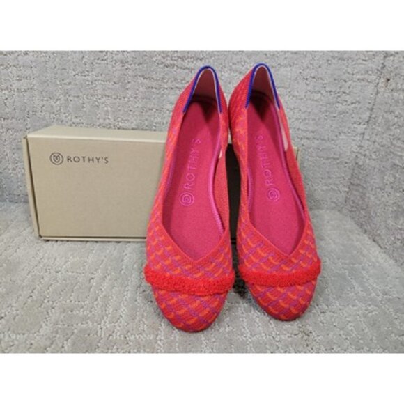 ROTHY’S Womens Size 8 Pomegranate Pink Textile Round Toe Slip On Ballet Flats - Picture 7 of 11